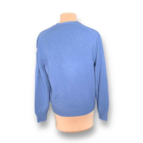 Joseph Turner Yorkshire Blue Lambswool Cardigan Sweater Men’s Medium Unisex Knit - Picture 4 of 12